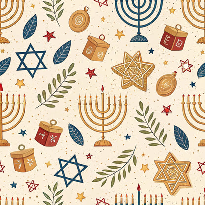 Hanukkah Pattern 18 Quilting Cotton Fabric