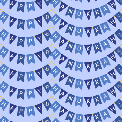 Hanukkah Gifts Pattern 13 Blue Minky Fabric