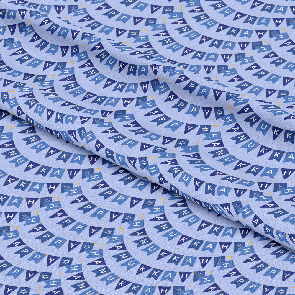Happy Festival of Lights Pattern 13 Blue Quilting Cotton Fabric