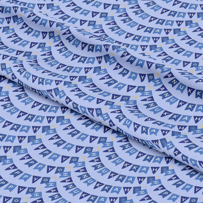 Happy Festival of Lights Pattern 13 Blue Quilting Cotton Fabric