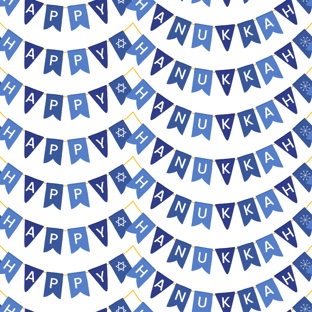 Hanukkah Gifts Pattern 13 White Minky Fabric