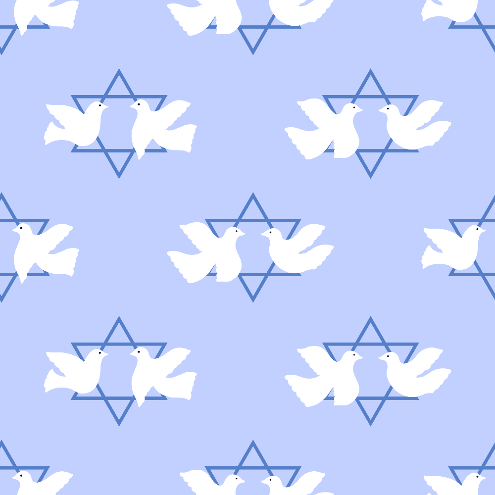Hanukkah Gifts Pattern 15 Blue Minky Fabric