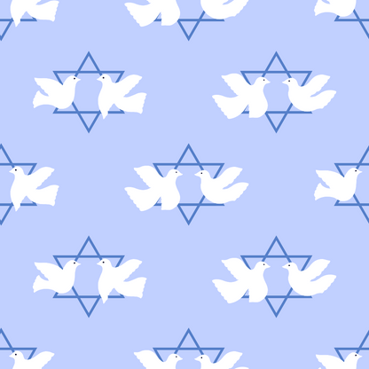 Hanukkah Gifts Pattern 15 Blue Minky Fabric
