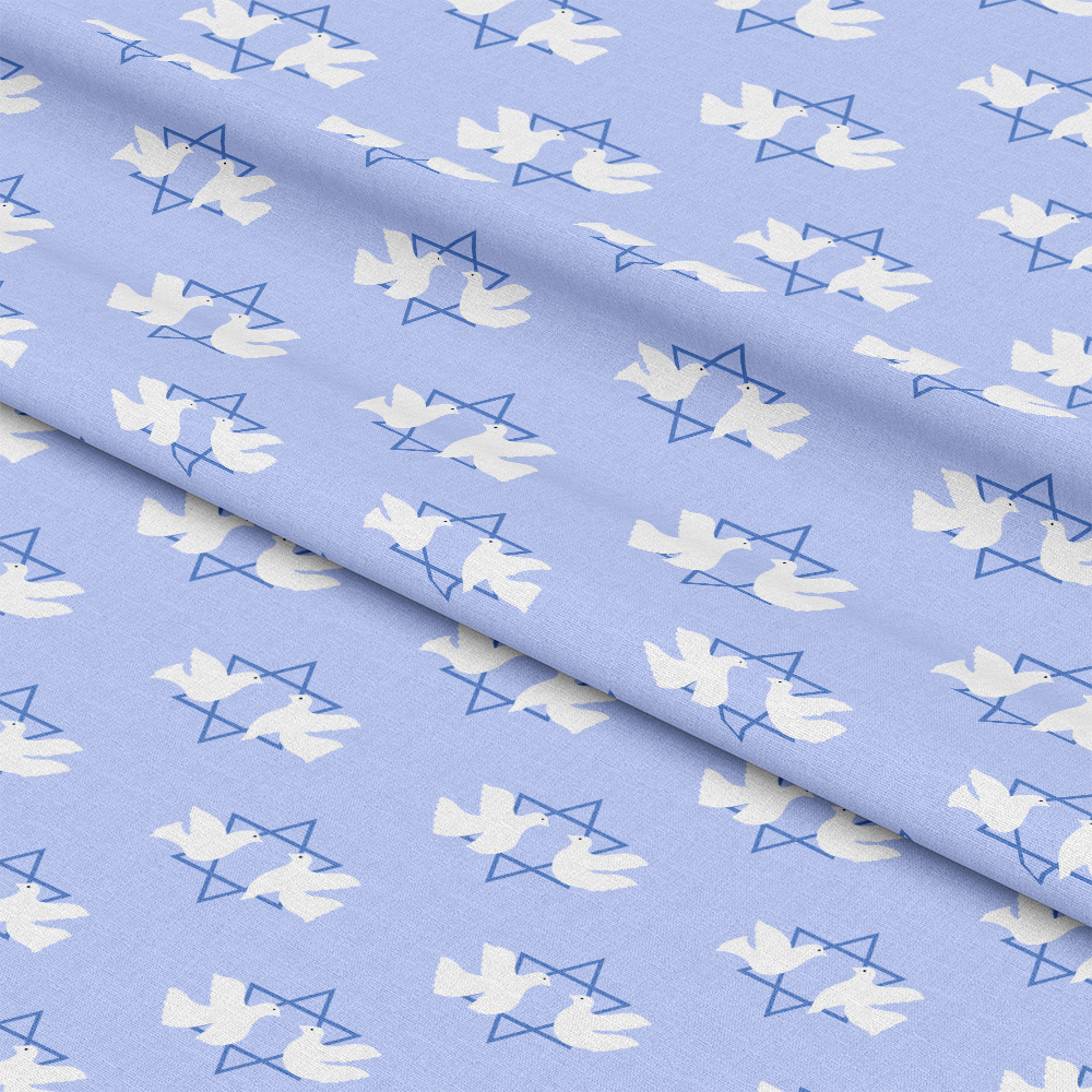 Happy Festival of Lights Pattern 15 Blue Quilting Cotton Fabric