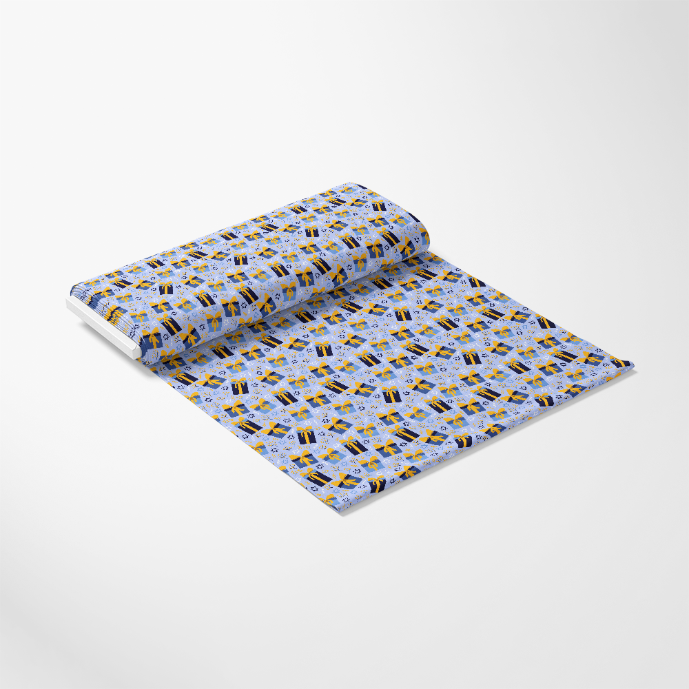 Happy Festival of Lights Pattern 16 Blue Quilting Cotton Fabric