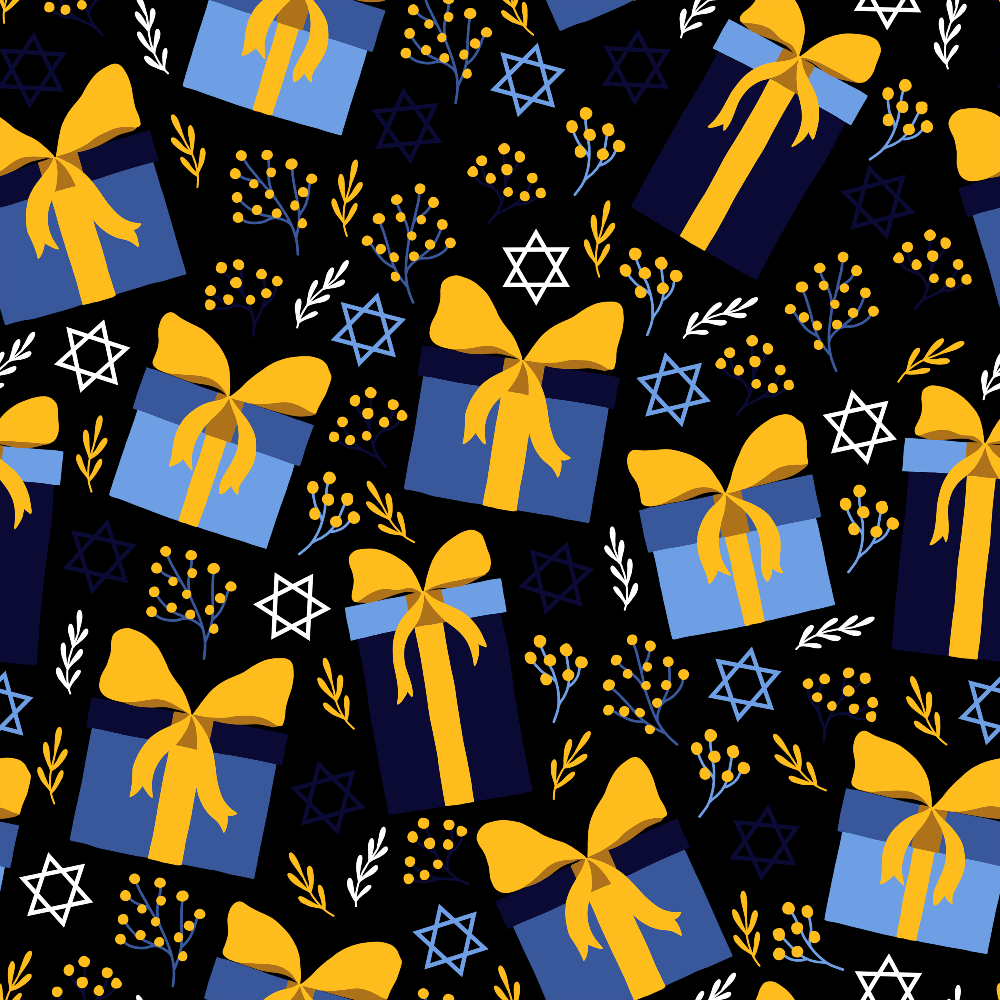 Hanukkah Gifts Pattern 16 Minky Fabric