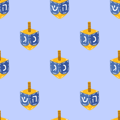 Hanukkah Gifts Pattern 1 Blue Minky Fabric