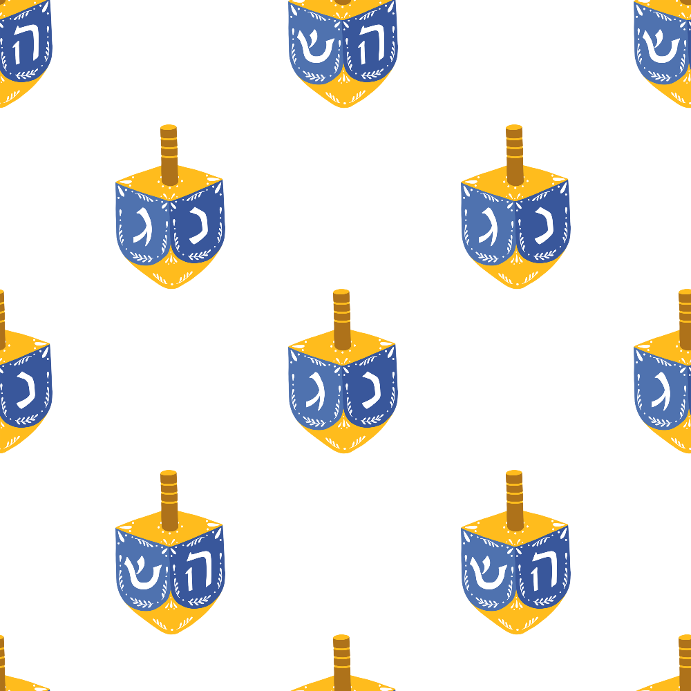 Hanukkah Gifts Pattern 1 White Minky Fabric