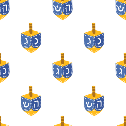 Hanukkah Gifts Pattern 1 White Minky Fabric