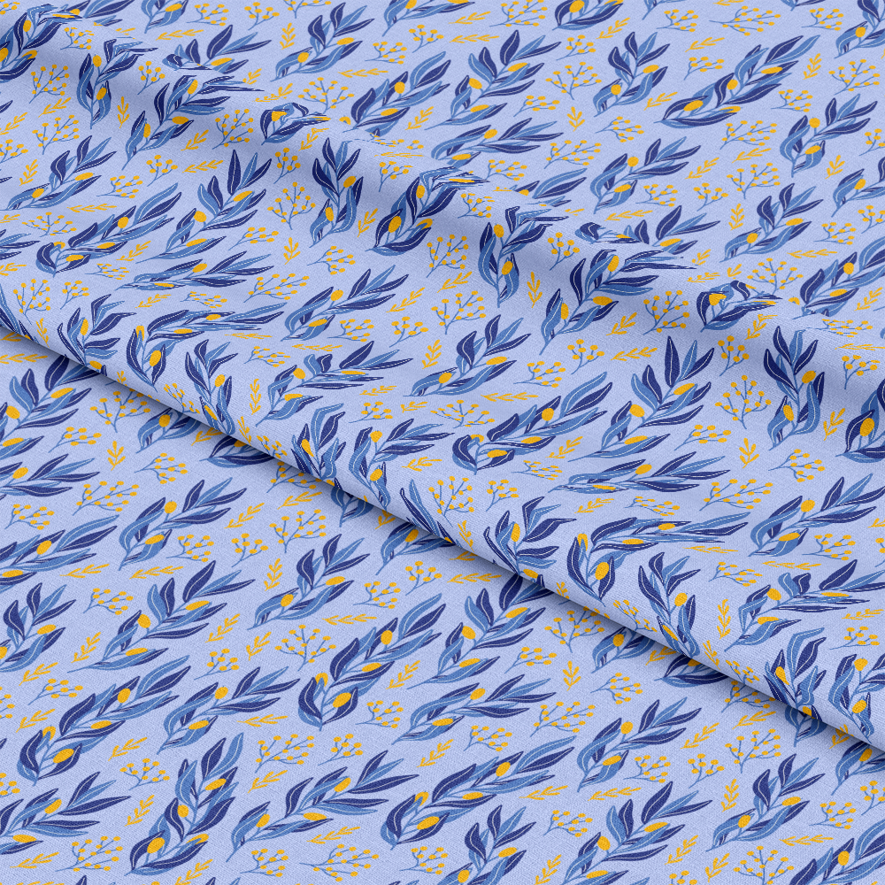 Happy Festival of Lights Pattern 5 Blue Quilting Cotton Fabric