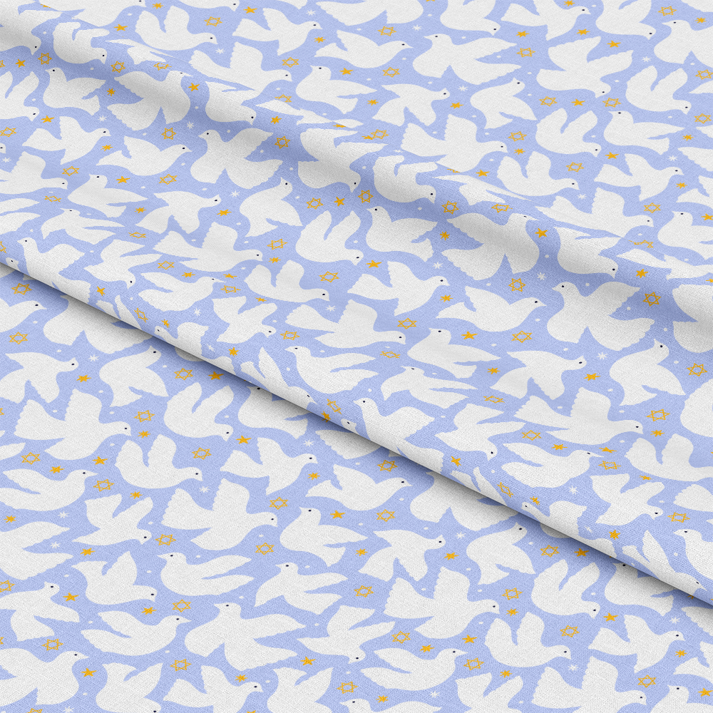 Happy Festival of Lights Pattern 6 Blue Quilting Cotton Fabric