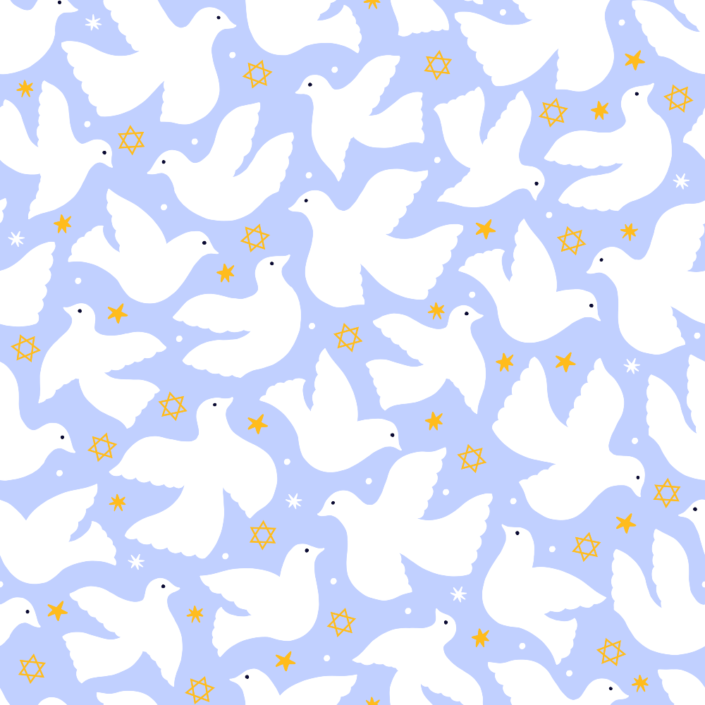 Hanukkah Gifts Pattern 6 Blue Minky Fabric