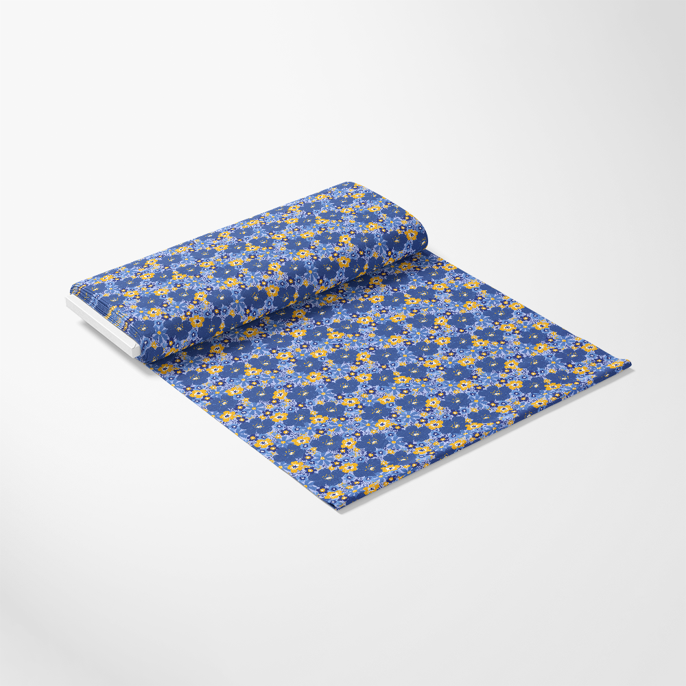 Happy Festival of Lights Pattern 7 Blue Quilting Cotton Fabric