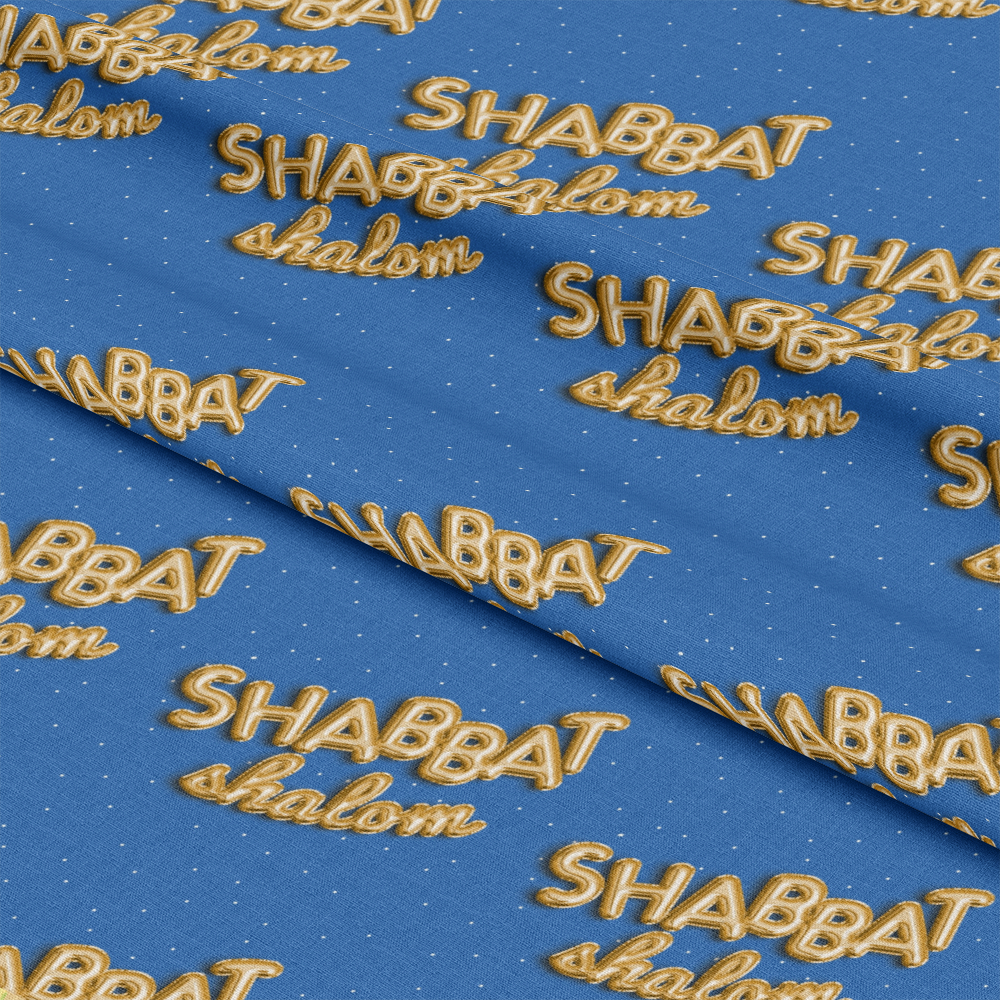 Shabbat Shalom Pattern 1 Quilting Cotton Fabric