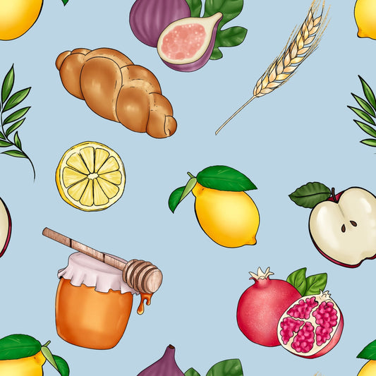 Shabbat Shalom Pattern 3 Quilting Cotton Fabric