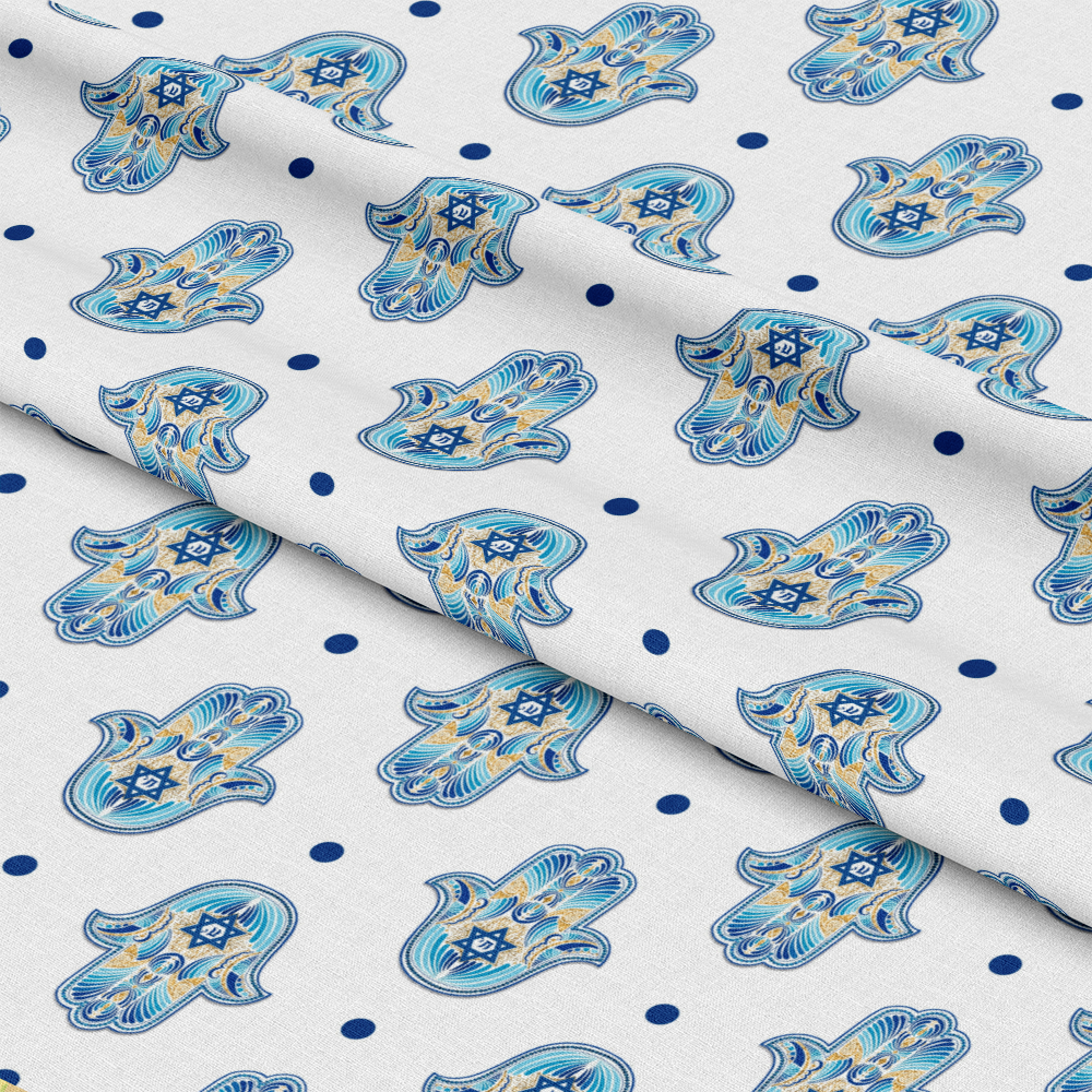 Shabbat Shalom Pattern 8 Quilting Cotton Fabric
