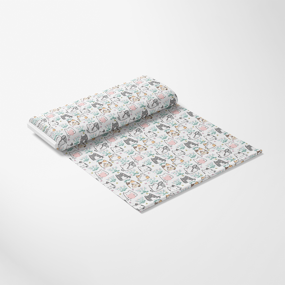 Hello Spring Cats Pattern 14 Quilting Cotton Fabric