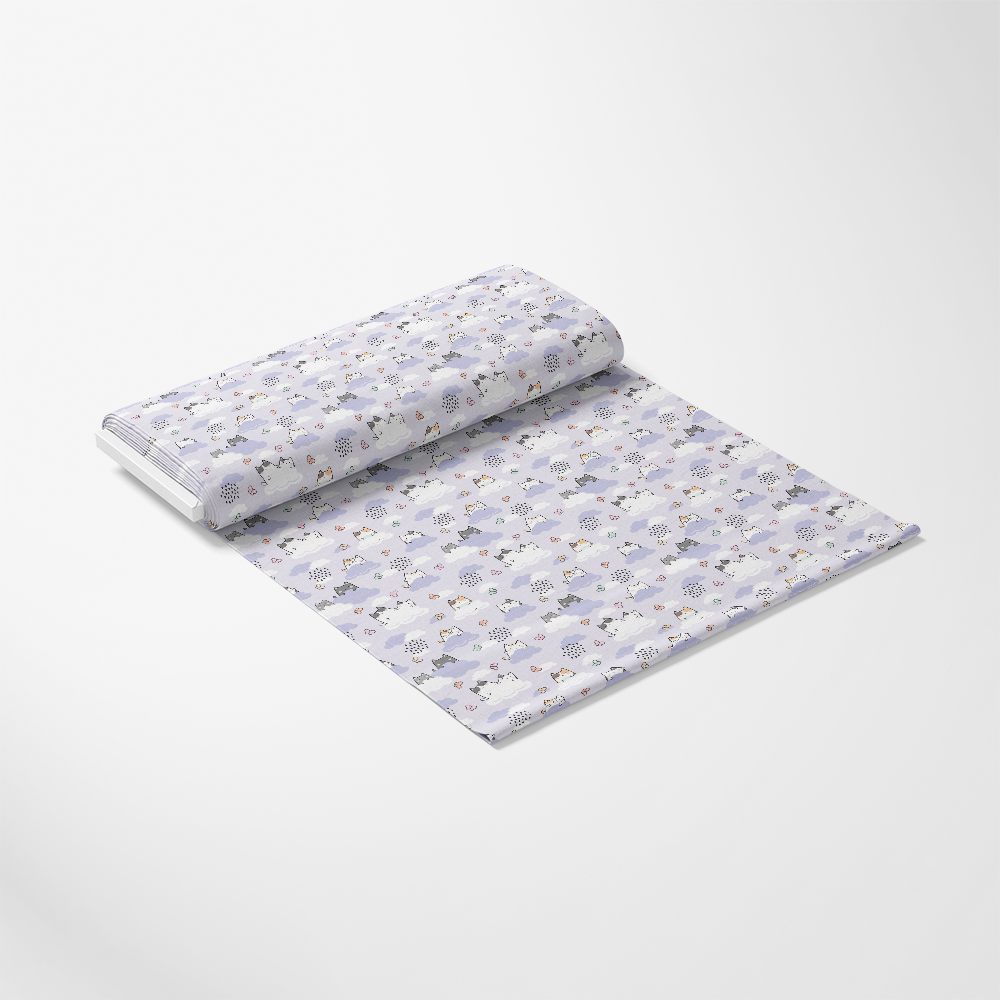 Hello Spring Cats Pattern 4 Quilting Cotton Fabric