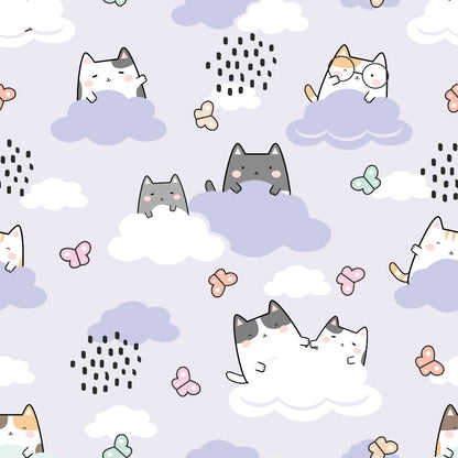Kawaii Kitty Garden Pattern 4 Minky Fabric