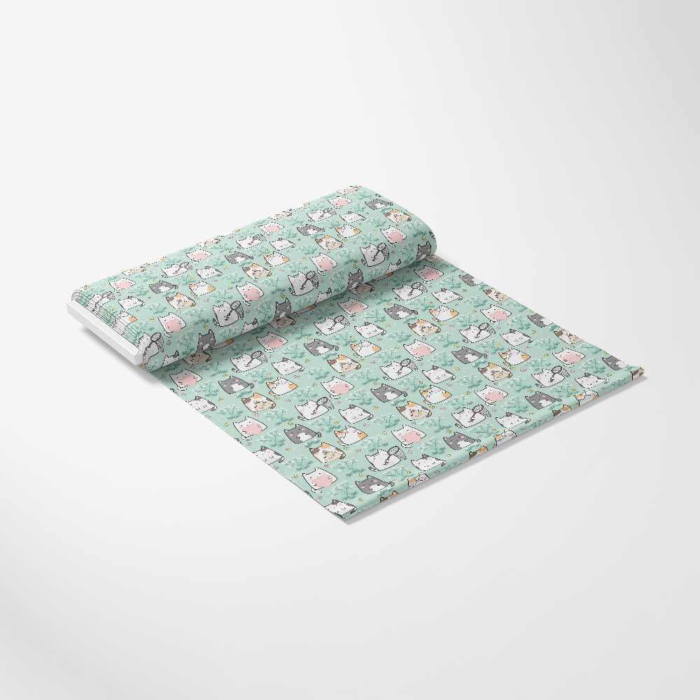 Hello Spring Cats Pattern 8 Quilting Cotton Fabric