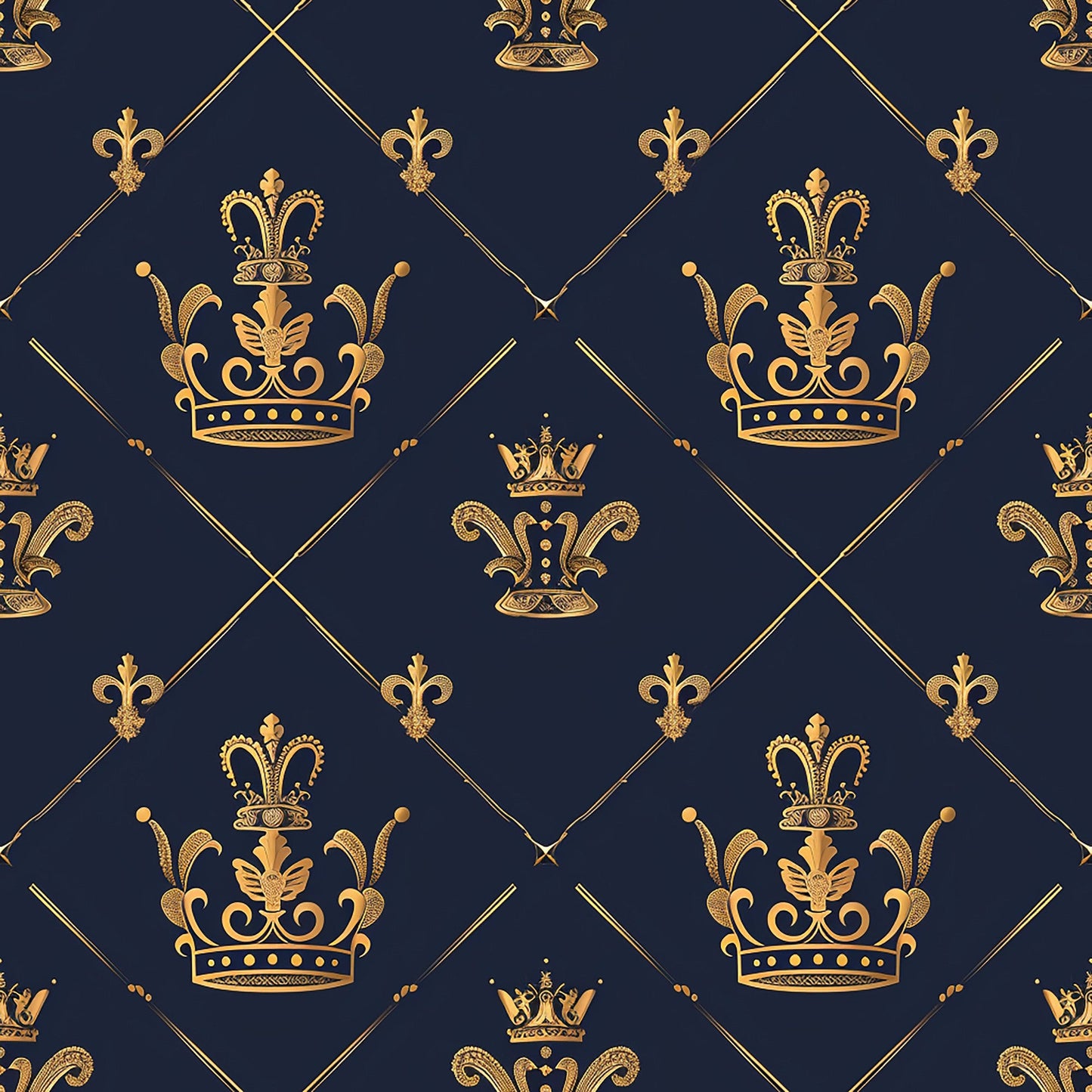 Henrys Crowns Pattern 10 Quilting Cotton Fabric