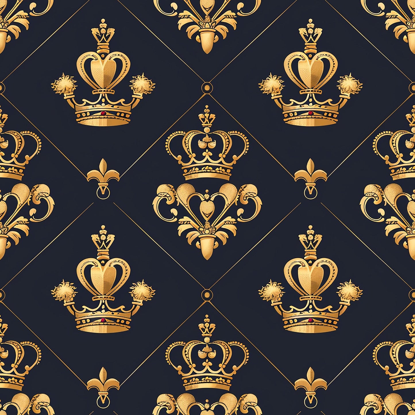 Henrys Crowns Pattern 1 Quilting Cotton Fabric