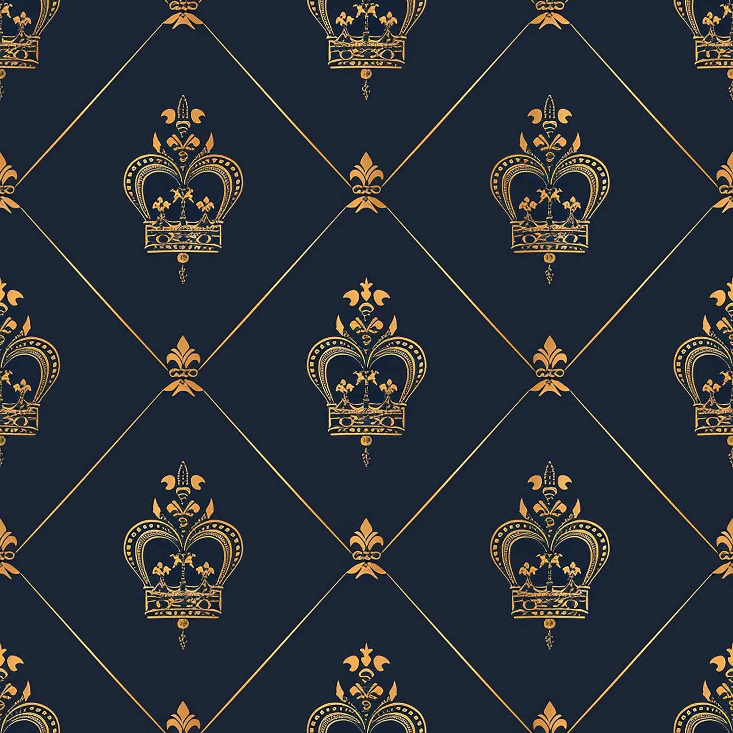 Henrys Crowns Pattern 2 Quilting Cotton Fabric