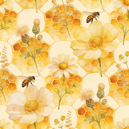 Honey Bee Pattern 1 Quilting Cotton Fabric