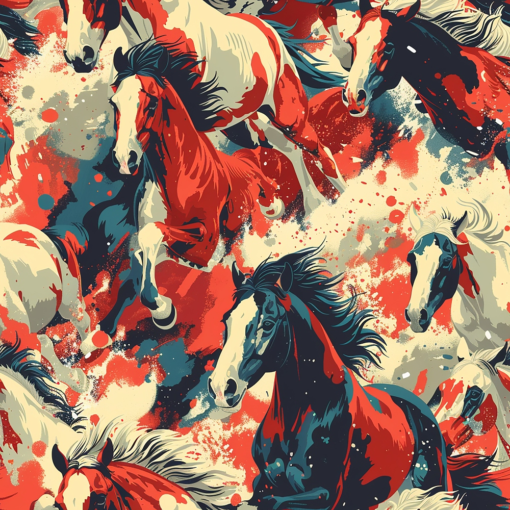 Wild Gallop Pattern 8 Minky Fabric