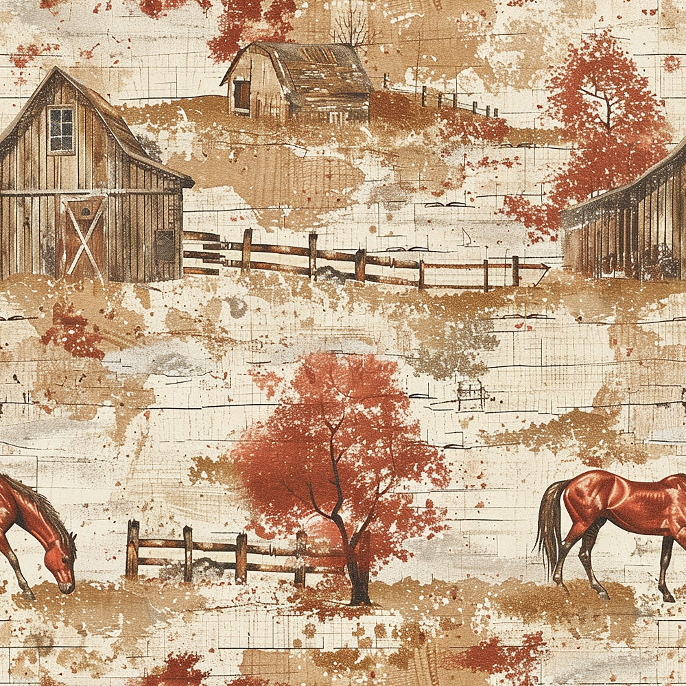 Autumn Homestead Pattern 6 Minky Fabric