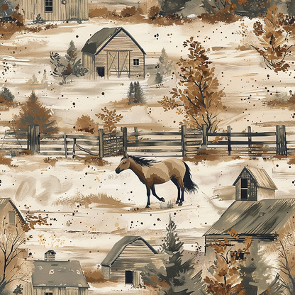 Autumn Homestead Pattern 8 Minky Fabric