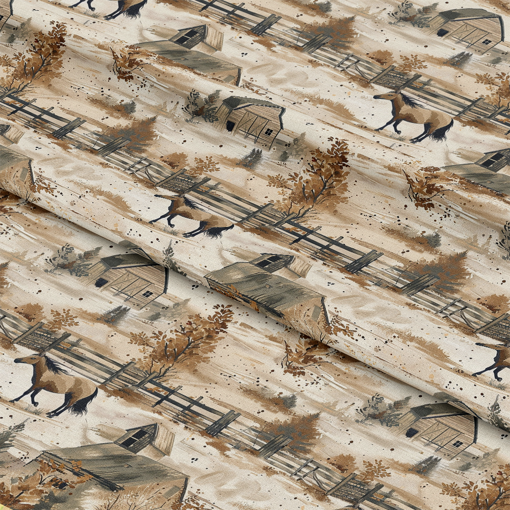 Horse Ranch Pattern 8 Quilting Cotton Fabric