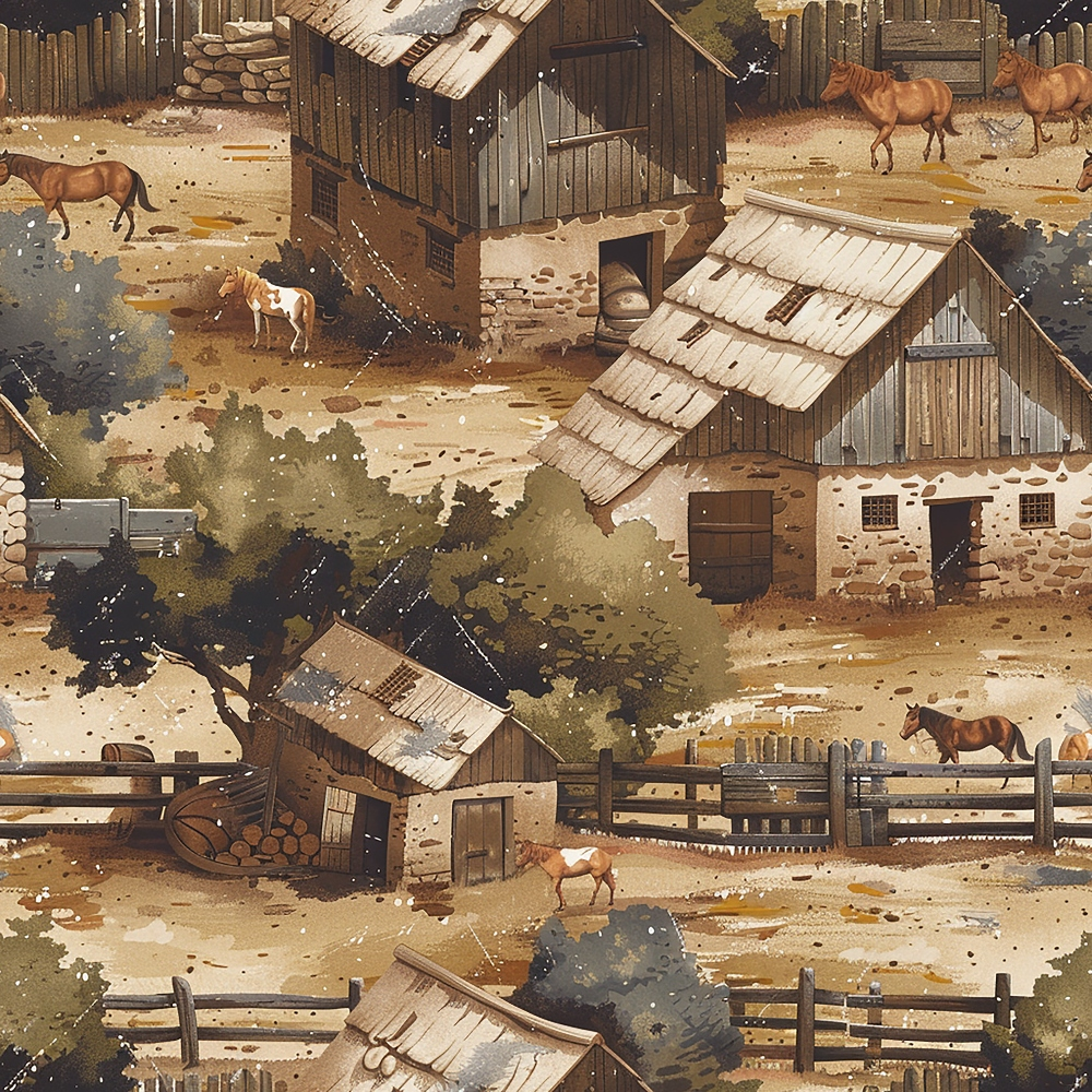 Autumn Homestead Pattern 9 Minky Fabric