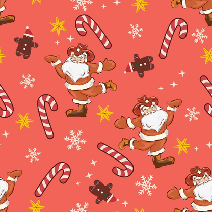Cowboy Christmas Pattern 2 Minky Fabric