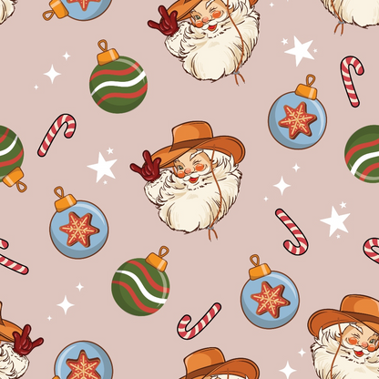 Cowboy Christmas Pattern 4 Minky Fabric