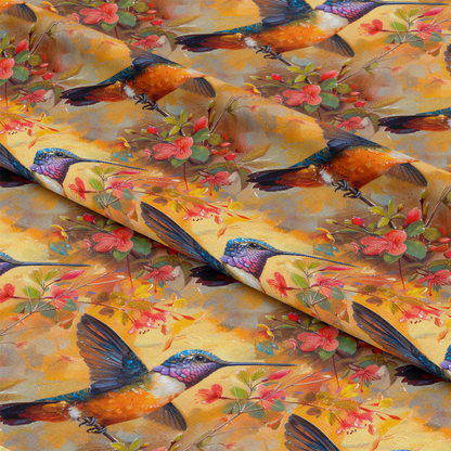 Hummingbirds in Spring Pattern 11 Quilting Cotton Fabric
