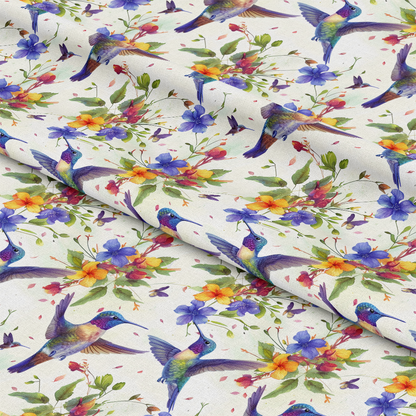 Hummingbirds in Spring Pattern 7 Quilting Cotton Fabric
