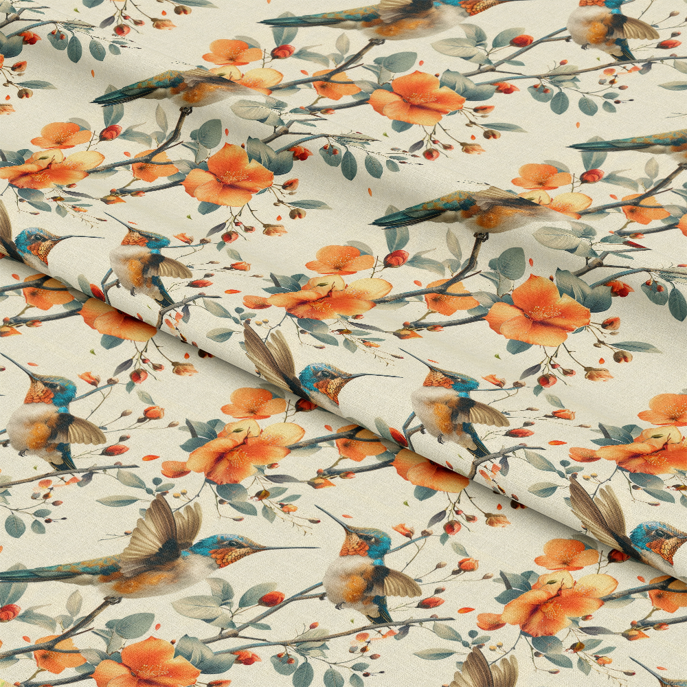 Hummingbirds in Spring Pattern 8 Quilting Cotton Fabric