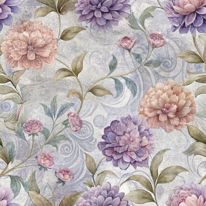 Timeworn Blooms Pattern 2 Minky Fabric