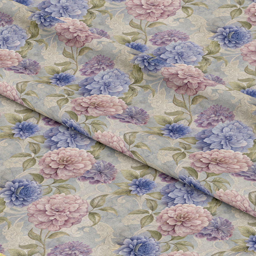 Hydrangeas Peonies Pattern 3 Quilting Cotton Fabric
