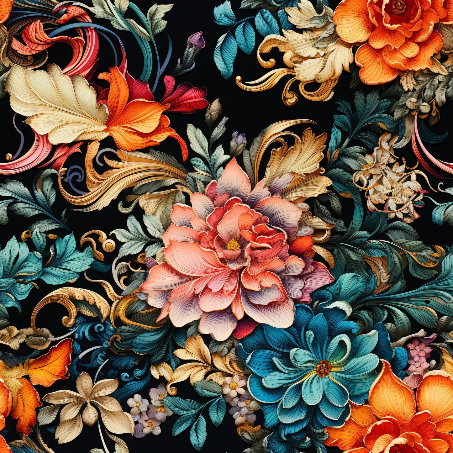 Imperial Florals Pattern 4 Quilting Cotton Fabric