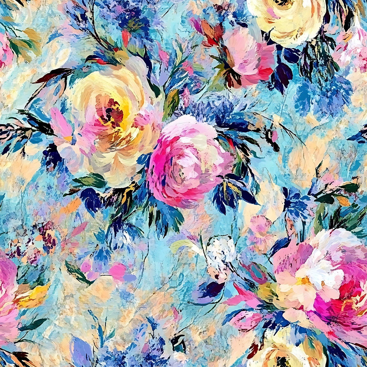 Painted Petals Pattern 16 Minky Fabric