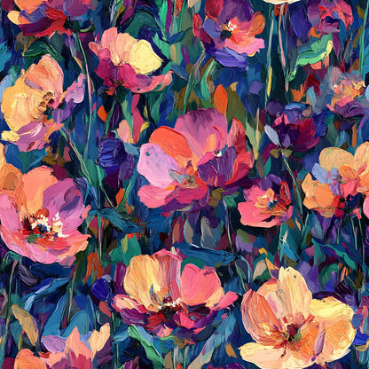Painted Petals Pattern 19 Minky Fabric