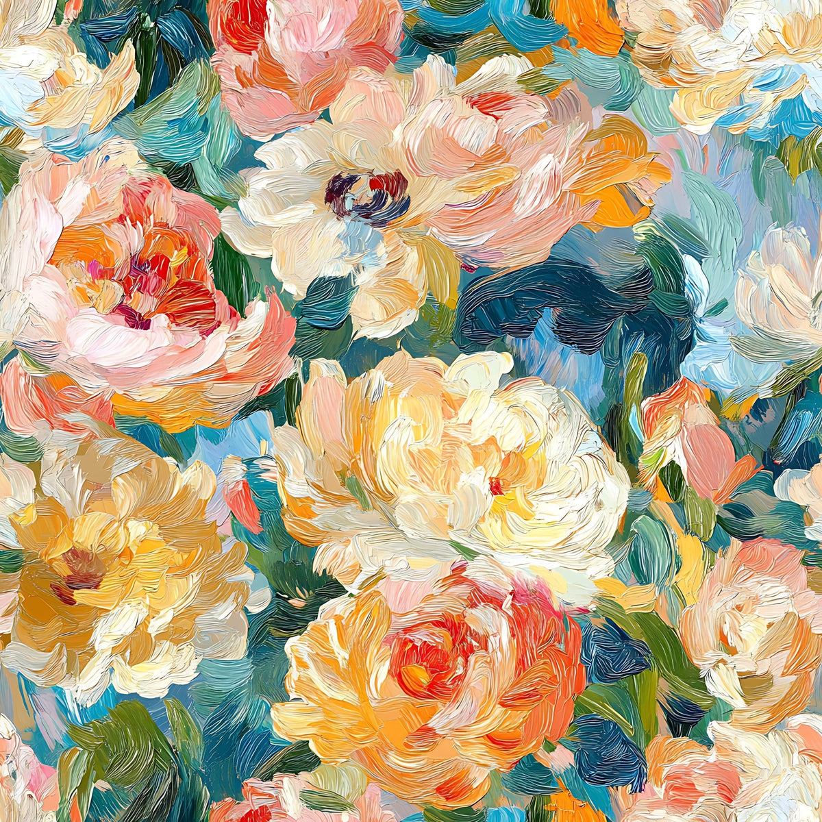 Painted Petals Pattern 2 Minky Fabric