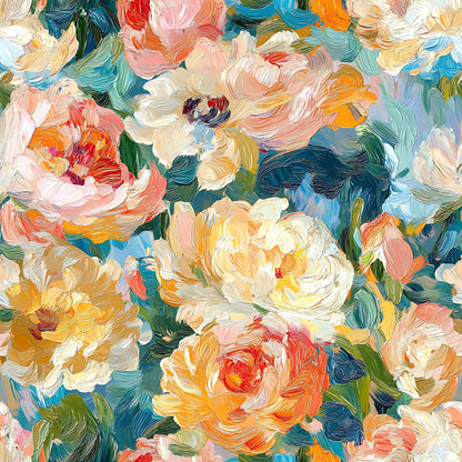 Painted Petals Pattern 2 Minky Fabric