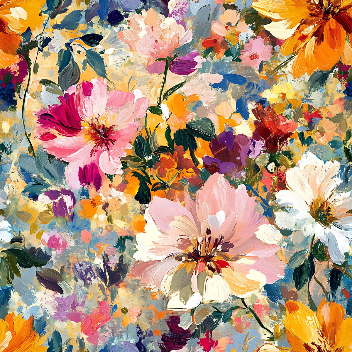 Painted Petals Pattern 3 Minky Fabric