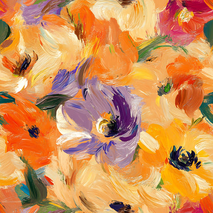 Painted Petals Pattern 4 Minky Fabric