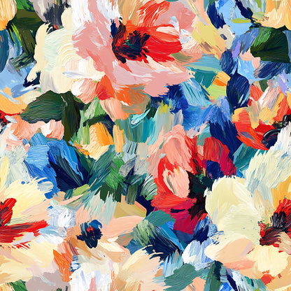 Painted Petals Pattern 5 Minky Fabric