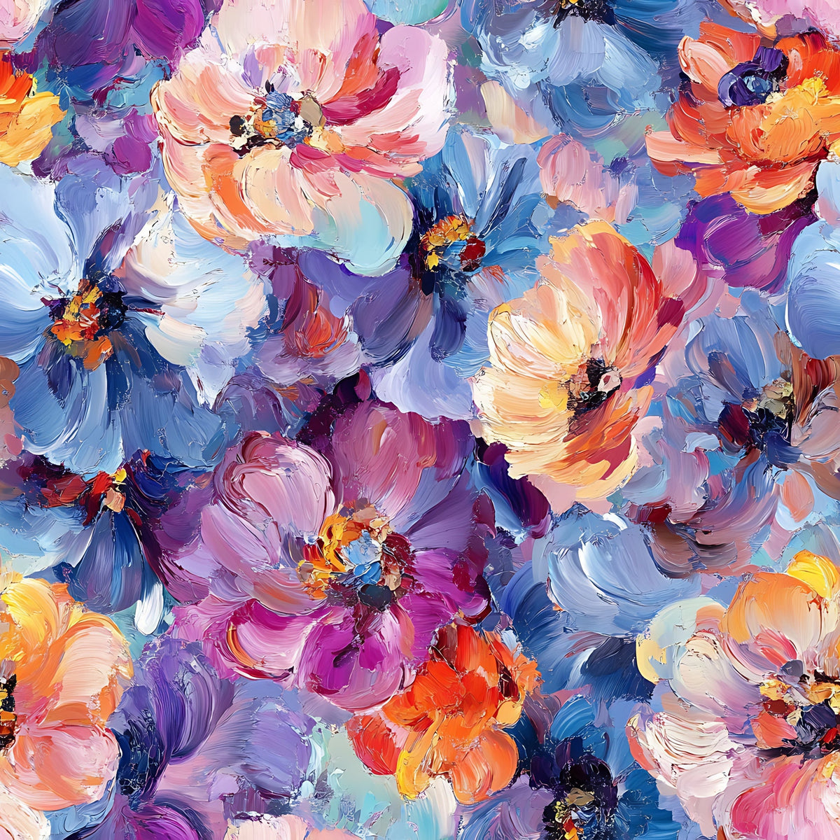 Painted Petals Pattern 7 Minky Fabric