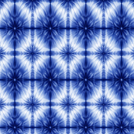 Indigo Shibori Tie Dye Pattern 10 Quilting Cotton Fabric